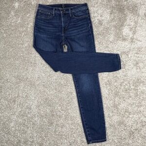 J. Crew 9"Mid Rise Skinny Stretch Jeans Womens Size 28 (28W 27L) Blue Denim Soft